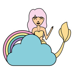 Cute mermaid icon 
