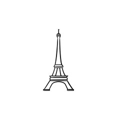 Eiffel Tower hand drawn outline doodle icon. France and landmark, tourism and architecture, famous concept. Vector sketch illustration for print, web, mobile and infographics on white background.