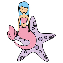 Cute mermaid icon 