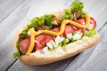 Classic american hot dog