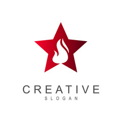Obraz premium fire star logo design template