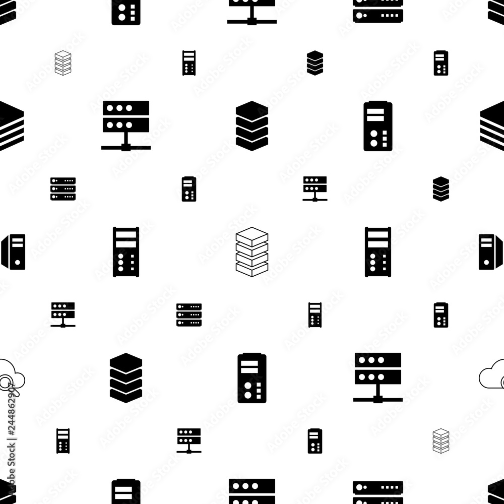 Poster database icons pattern seamless white background