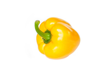 yellow bell pepper on white background.