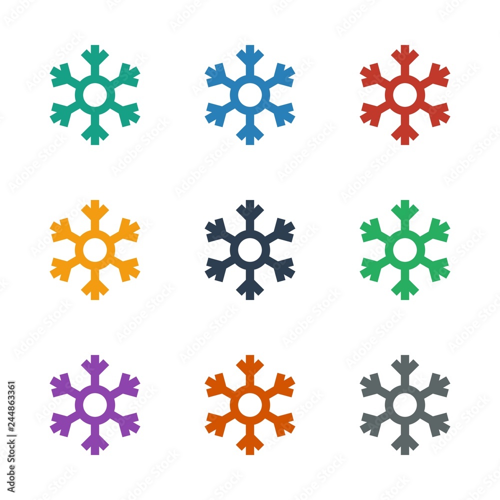 Poster snowflake icon white background