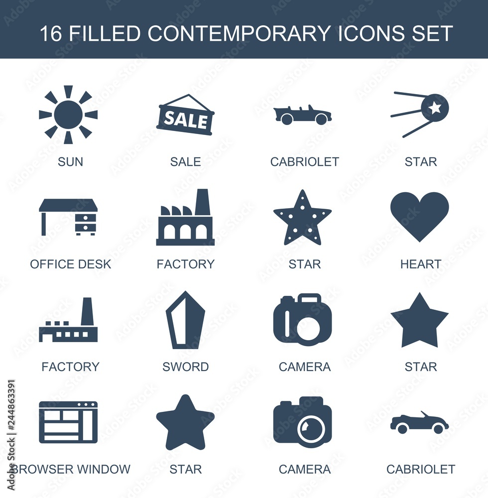 Sticker contemporary icons