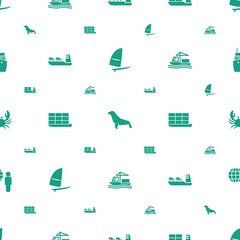 ocean icons pattern seamless white background