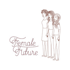 women with label female future avatar character