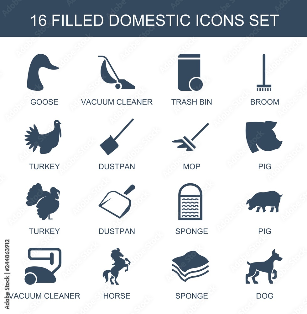 Wall mural domestic icons