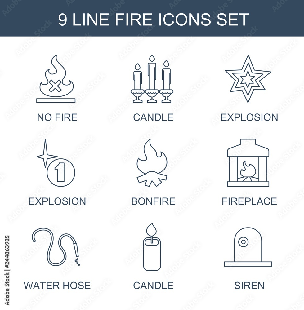 Poster 9 fire icons