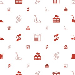 lawn icons pattern seamless white background