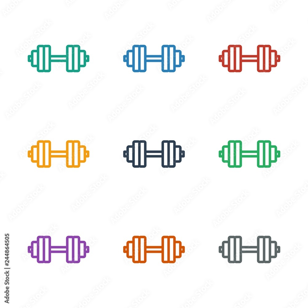 Sticker barbell icon white background