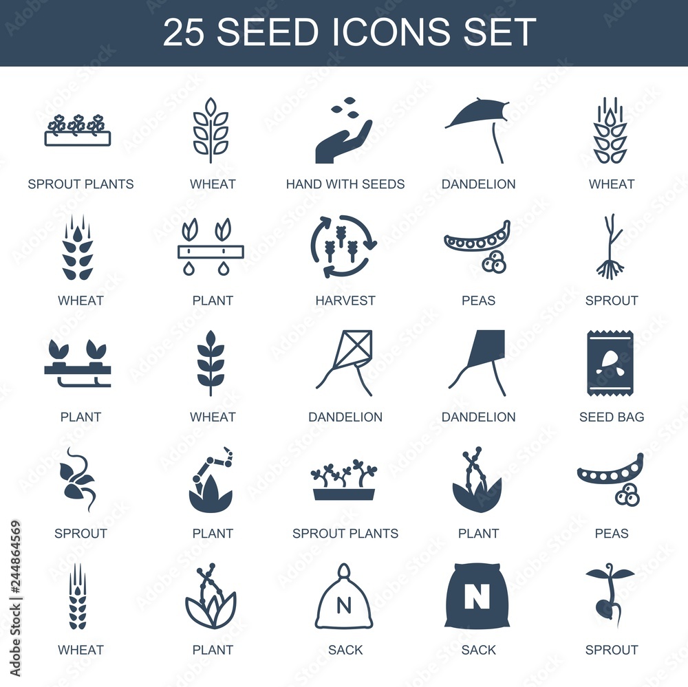 Wall mural 25 seed icons