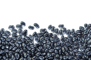 Heap Black bean on white background.