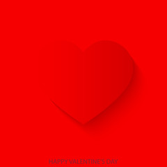 Realistic heart with shadow for Valentine's Day. Vector