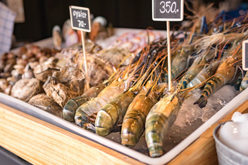 fresh seafood in the market