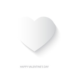 Realistic heart with shadow for Valentine's Day. Vector