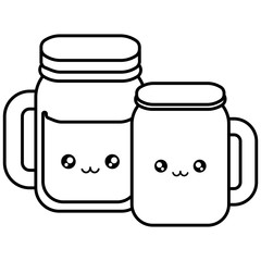 cute beverage jars kawaii characters