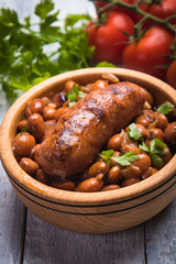 Kidney beans with pork sausage