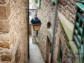 Narrow alley in Le Mont Saint Michelle