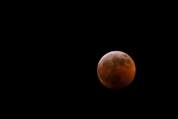 Full Lunar Eclipse and Stars