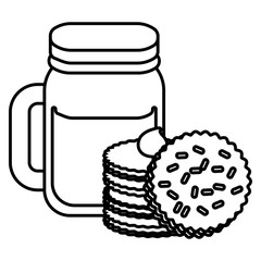 cute beverage jar with cookies