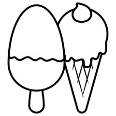 delicious ice cream isolated icon