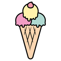 delicious ice cream isolated icon