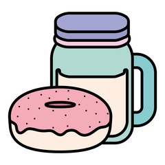 cute beverage jar with donut