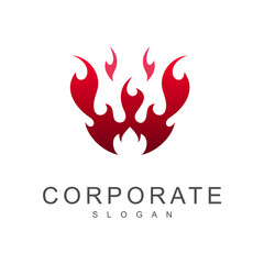fire letter w logo design