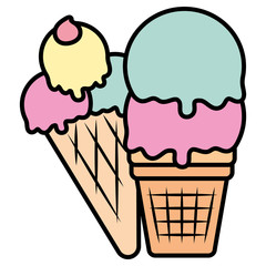 delicious ice cream isolated icon