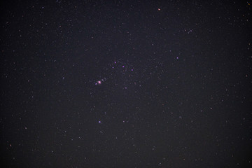 Pleiades stars constellation in night sky