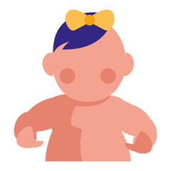 cute little girl baby character