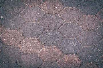 Abstract hexagon brick pavement pattern and background for text or etc.