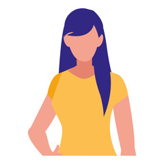 beautiful and young woman character