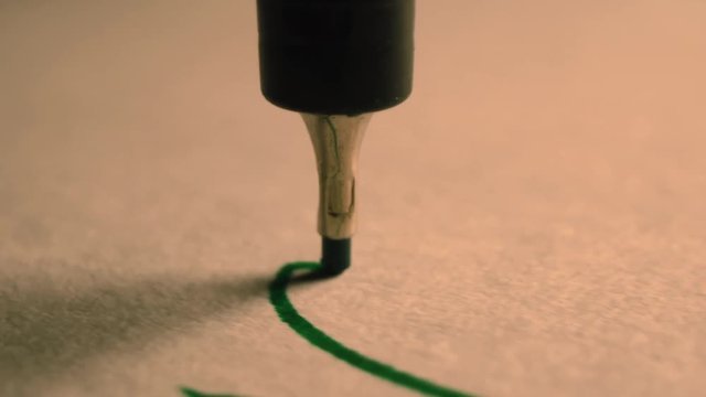 Plotter draws abstract calligraphic patterns