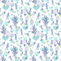 Materiał do szycia Watercolor cute lavender pattern