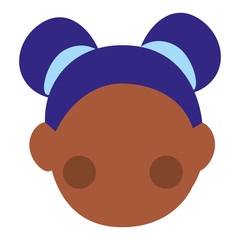 little black girl head character