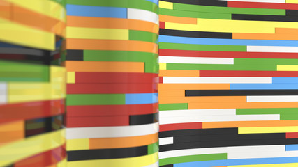 Abstract background, waves from colorful planks