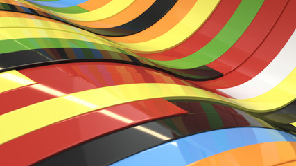 Abstract background, waves from colorful planks