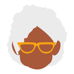 cute grandmother black head character