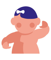 cute little girl baby character