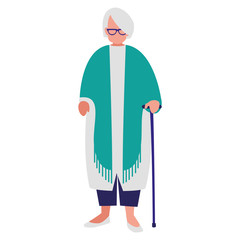 cute grandmother with cane