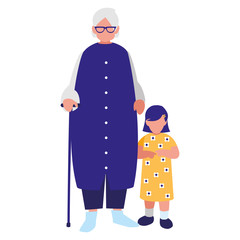 cute grandmother with granddaughter