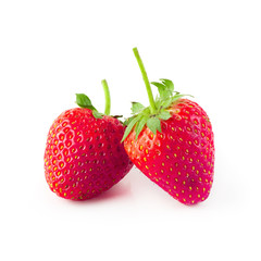 Fresh strawberries isolated over a white background