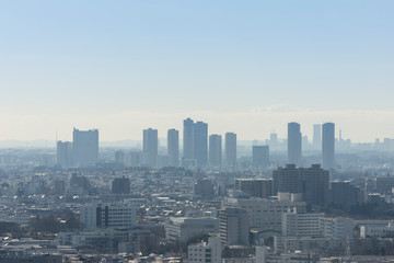 Fototapeta premium 東京世田谷から川崎市方面の風景