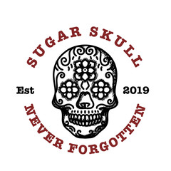 Sugar Skull grunge badge
