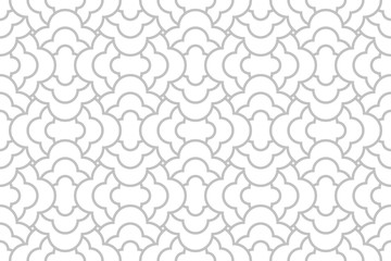 Fototapeta premium The geometric pattern with wavy lines. Seamless vector background. White and grey texture. Simple lattice graphic design.