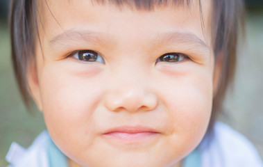 Asian boy face with innocent smile