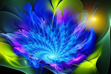 Naklejka premium Exotic flower.3d abstract computer generated fractal design.Fractal is never-ending pattern.Fractals are infinitely complex patterns that are self-similar across different scales
