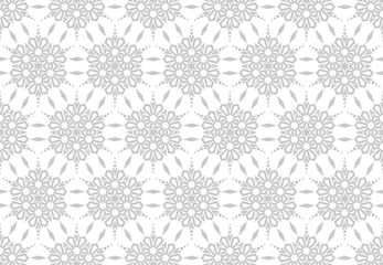 Fototapete Rund Abstract geometric pattern with lines, snowflakes. A seamless vector background. White and grey texture. Graphic modern pattern © ELENA